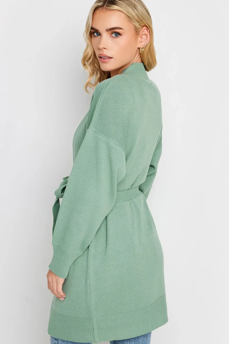Petite Belted Midi Cardigan