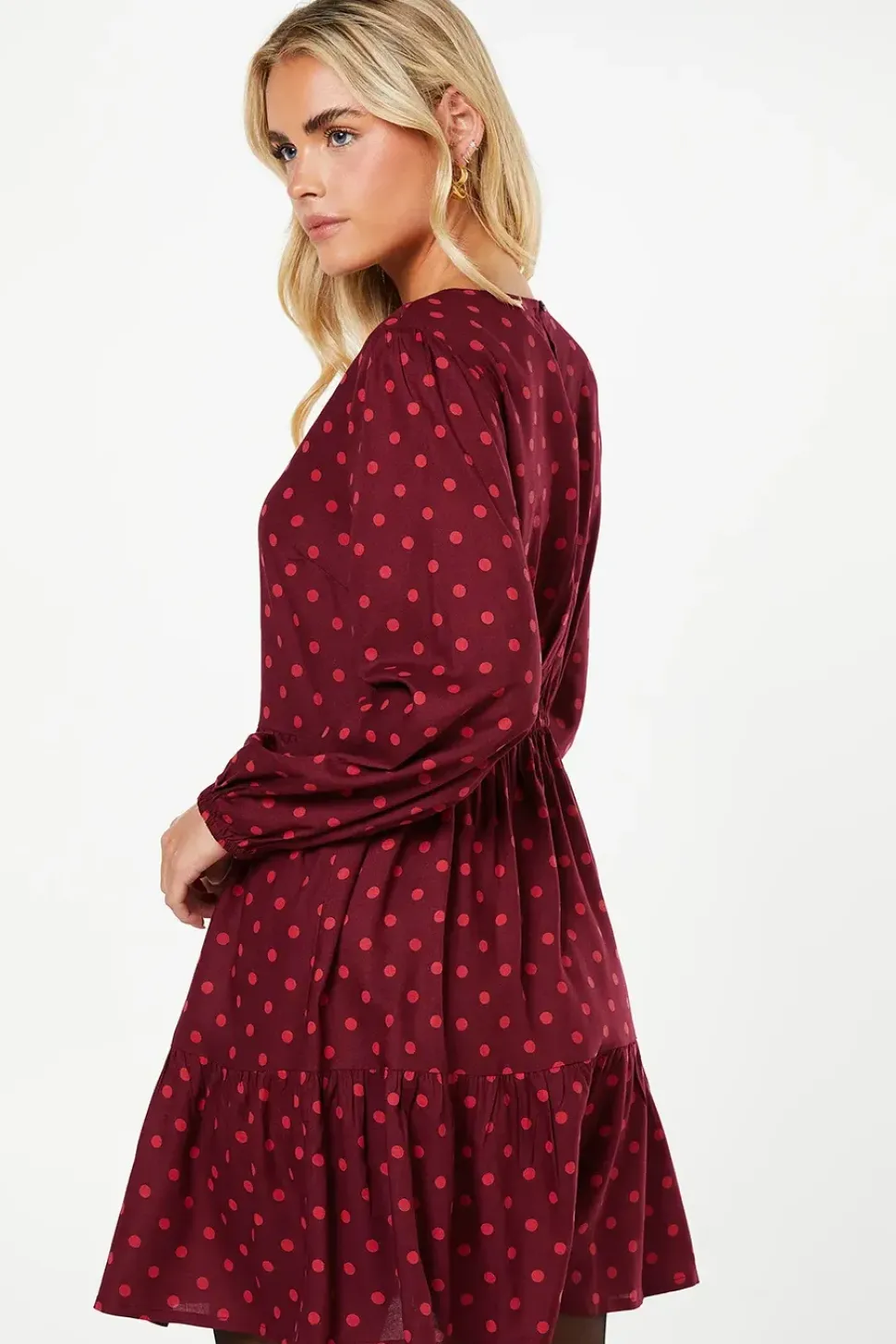 Petite Berry Spot Mini Dress