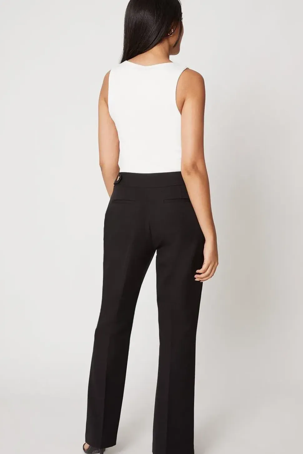 Petite Black Smart Bootcut Leg Trousers