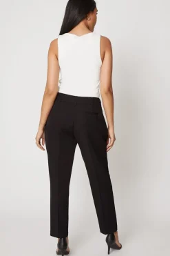 Petite Black Smart Tapered Leg Trousers