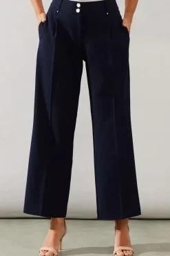 Petite Black Smart Wide Leg Trousers