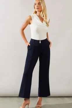 Petite Black Smart Wide Leg Trousers