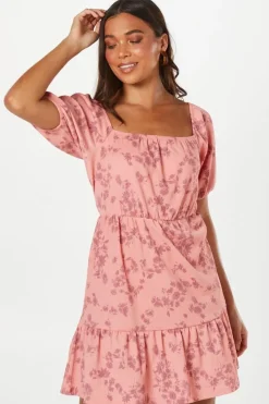 Petite Blouson Waist Detail Mini Dress