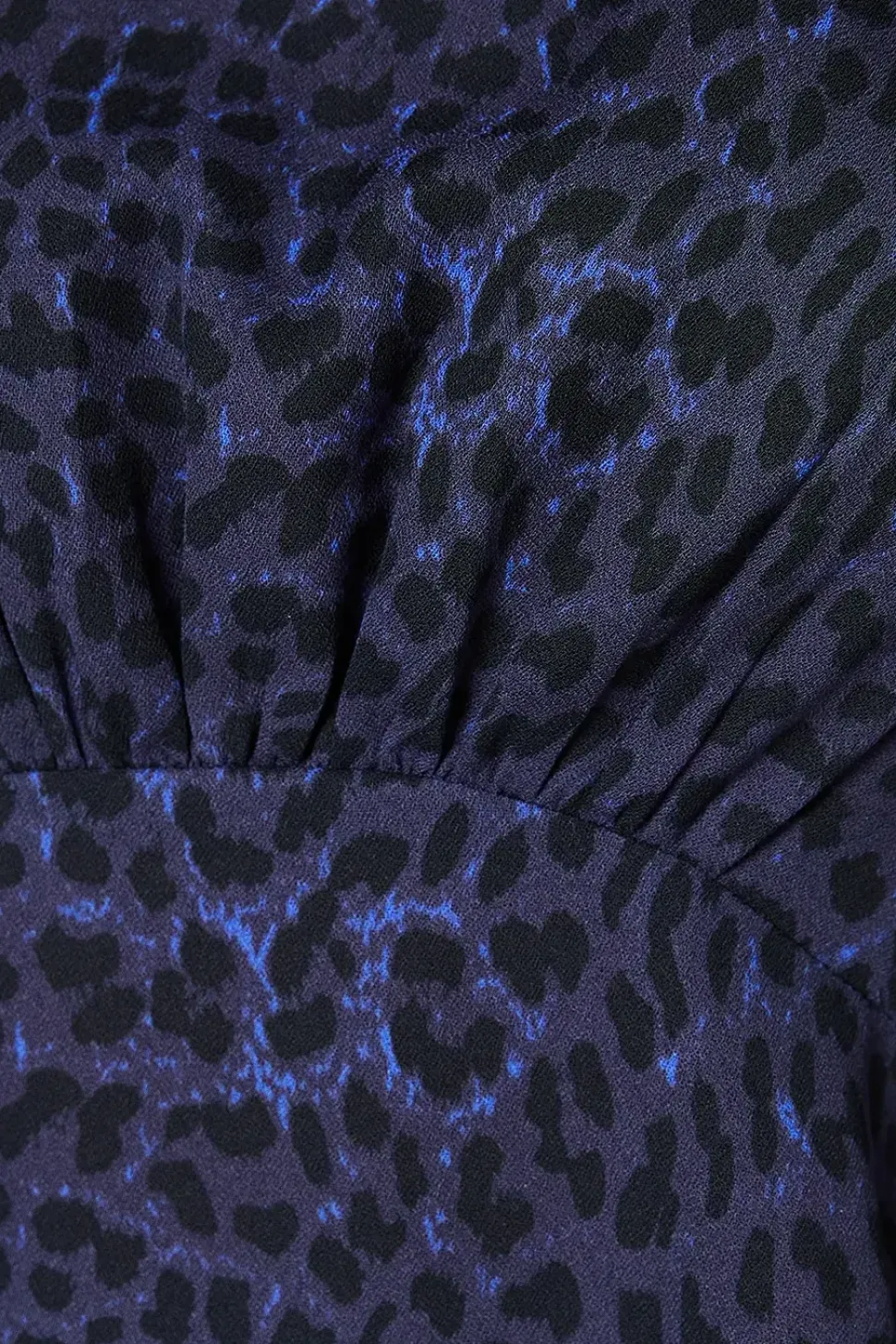 Petite Blue Animal Long Sleeve Tea Blouse