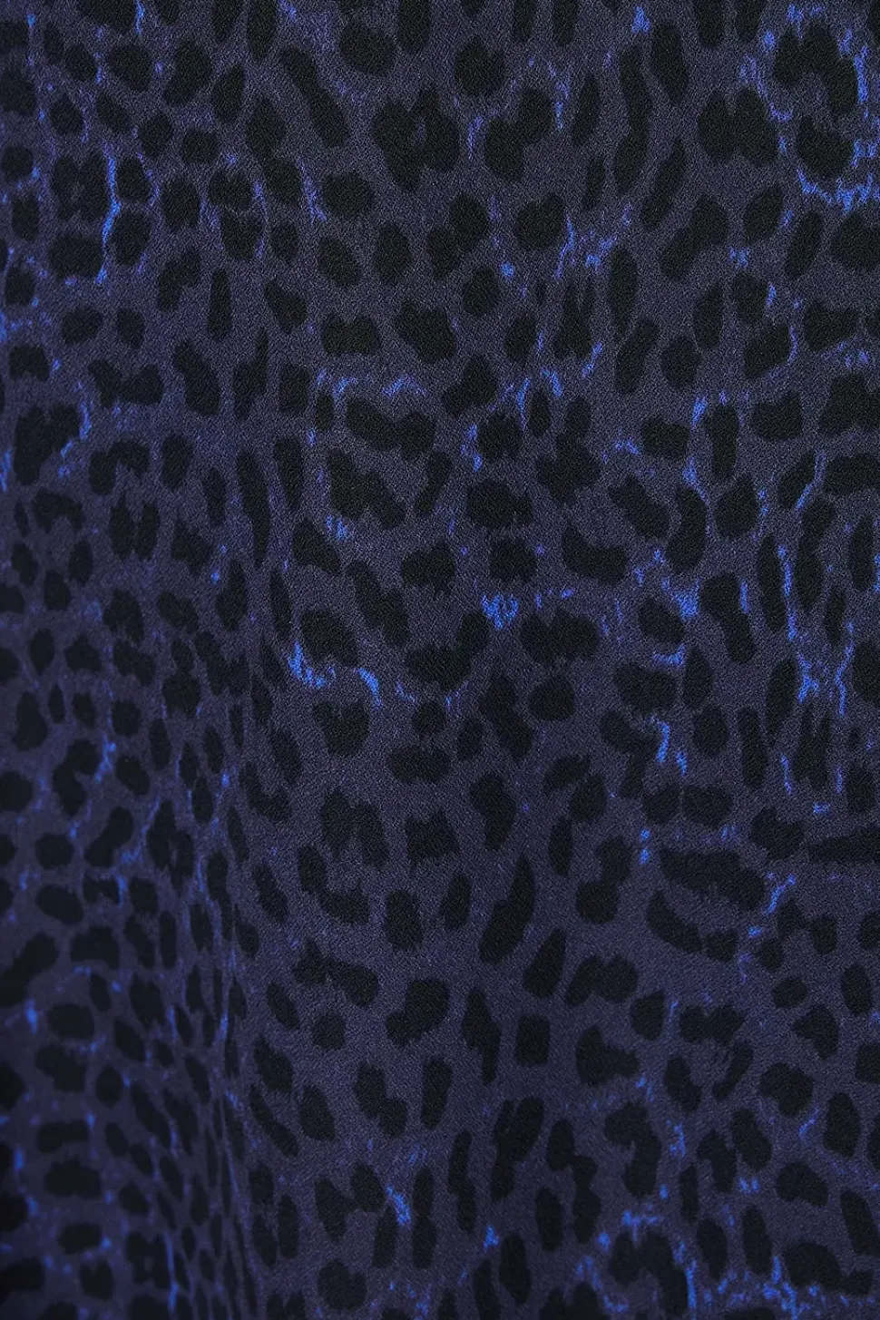 Petite Blue Animal Shirred Shoulder Empire Long Sleeve Mini Dress
