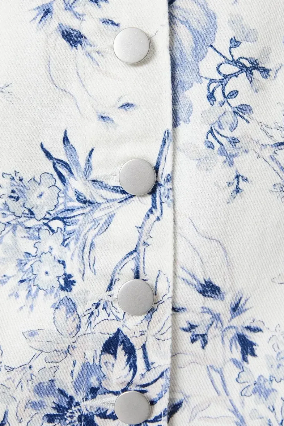 Petite Blue Floral Denim Mini Skirt