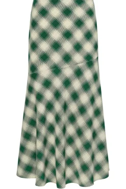 Petite Blurred Check Maxi Skirt
