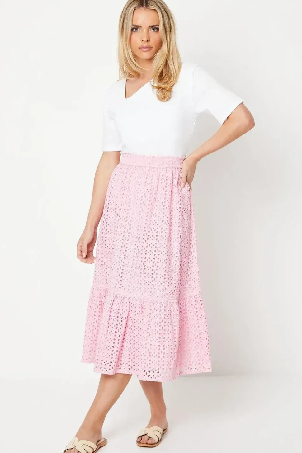 Petite Broderie Midi Skirt