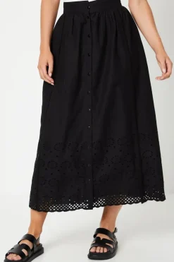 Petite Broderie Scallop Maxi Skirt