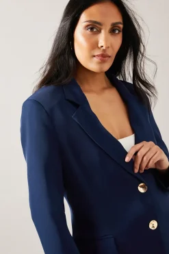Petite Button Detail Single Breasted Blazer