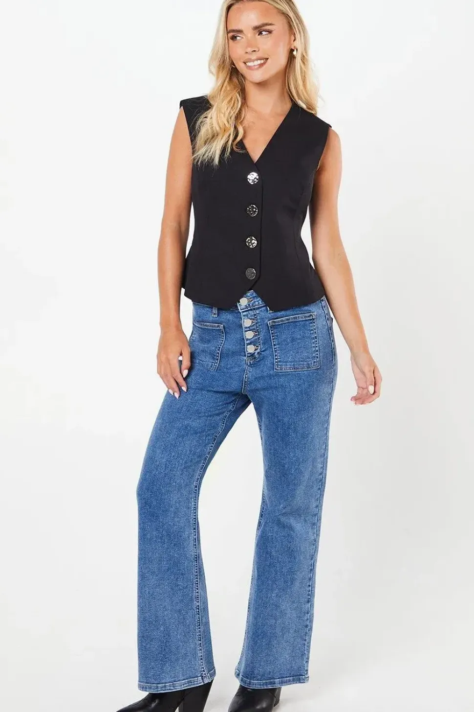 Petite Button Front Waistcoat