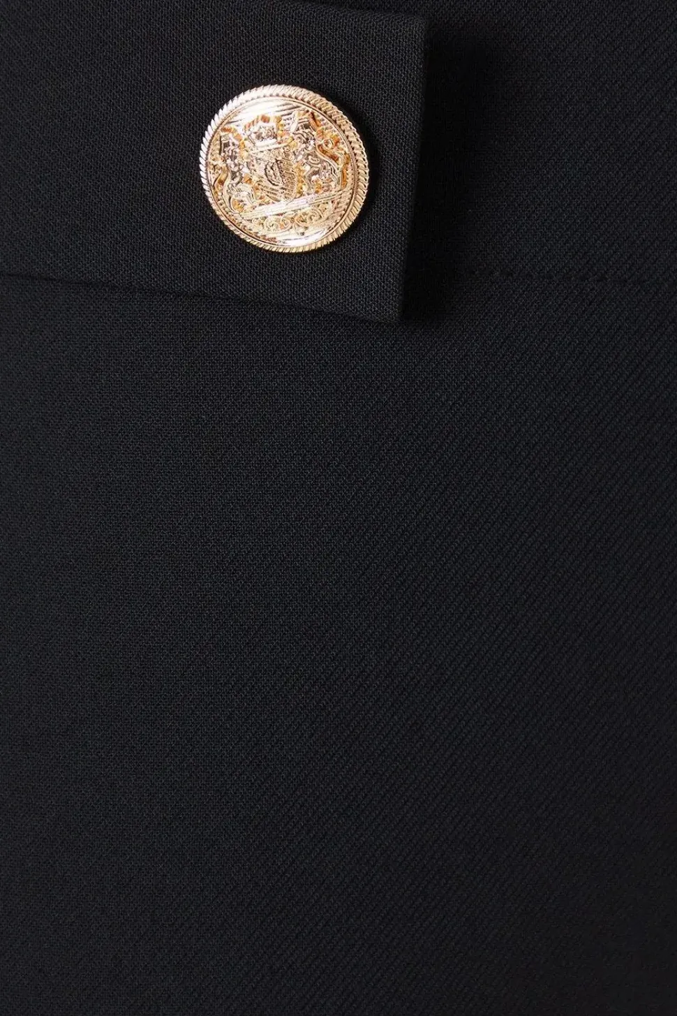 Petite Button Tab Detail Wide Leg Trouser