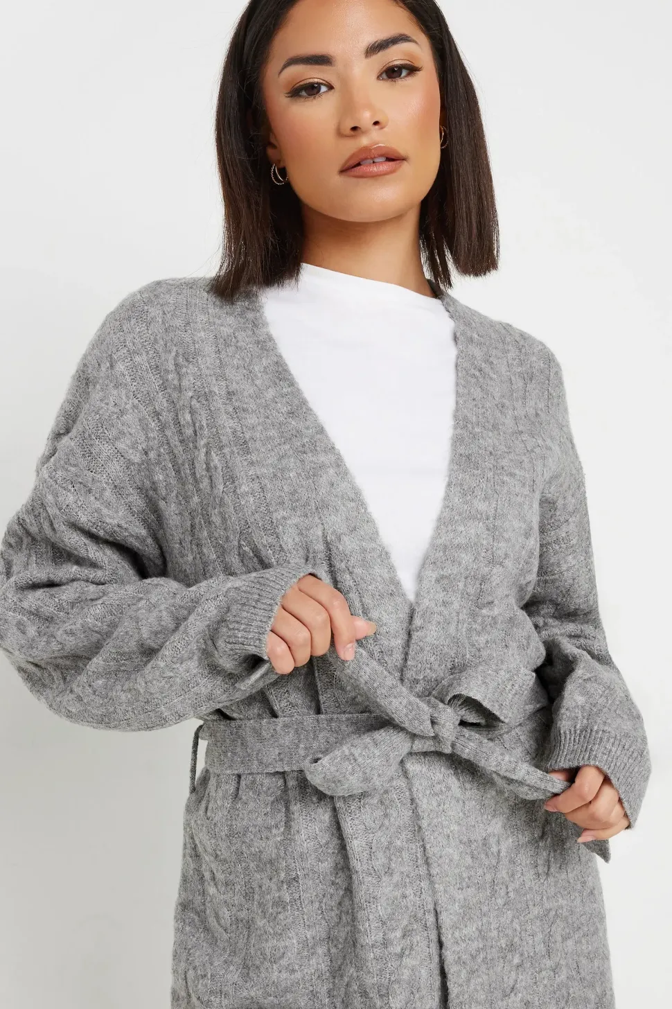 Petite Cable Knit Cardigan