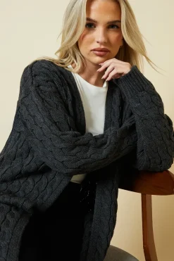 Petite Cable Knitted Maxi Cardigan