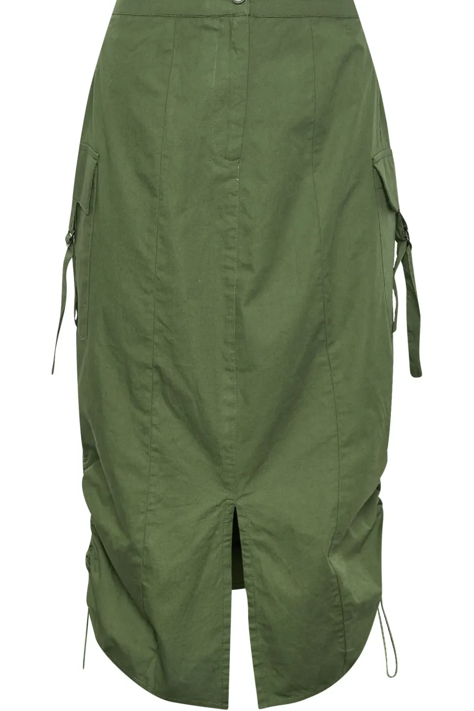Petite Cargo Ruched Midi Skirt