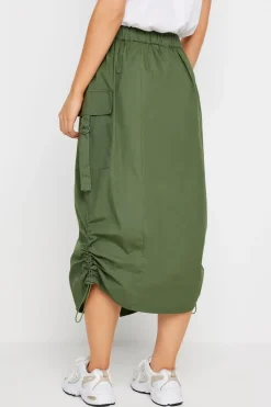 Petite Cargo Ruched Midi Skirt