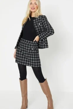 Petite Check Boucle Skirt