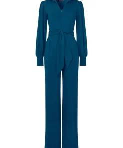 PETITE Collared Straight Leg Jersey Jumpsuit