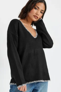 Petite Contrast Stitch Jumper