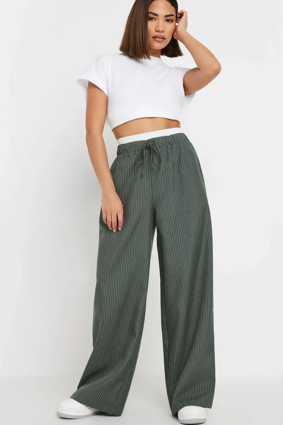 Petite Contrast Waist Trousers