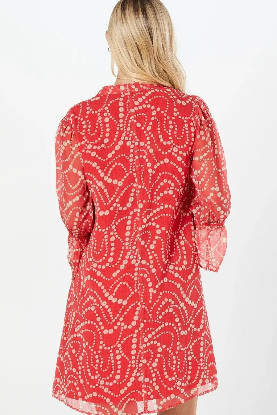 Petite Coral Spot V-neck Shift Dress