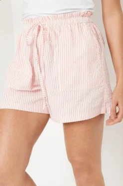 Petite Cotton Poplin Stripe Shorts