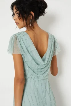 Petite Cowl Back Sequin Maxi Dress