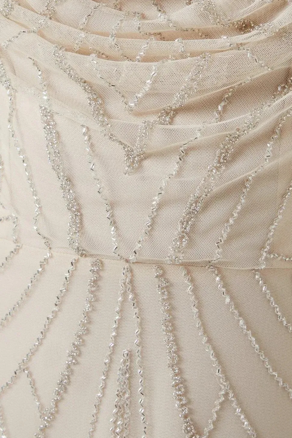 Petite Cowl Embellished Bridesmaid Maxi Dress