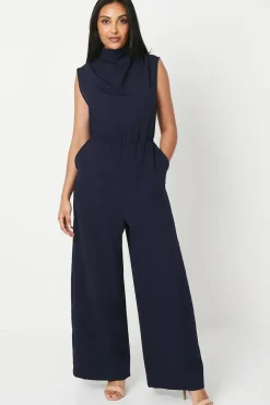 Petite Cowl Neck Occasion Jumpsuit