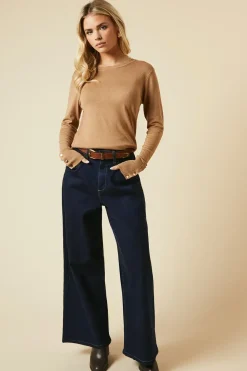Petite Crew Neck Button Cuff Jumper