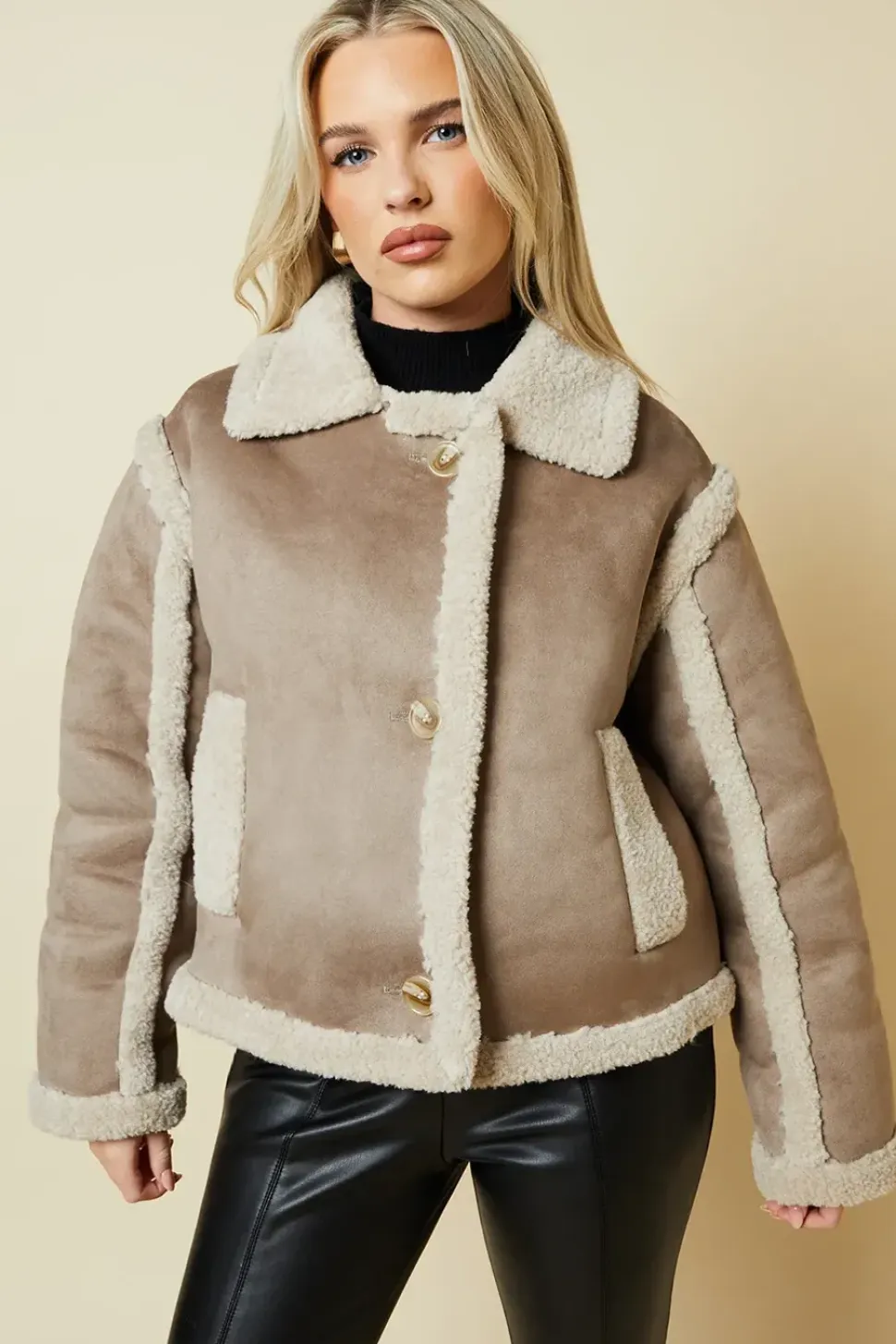 Petite Cropped Aviator Jacket