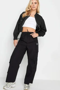 Petite Cropped Bomber Jacket