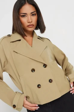 Petite Cropped Trench Coat