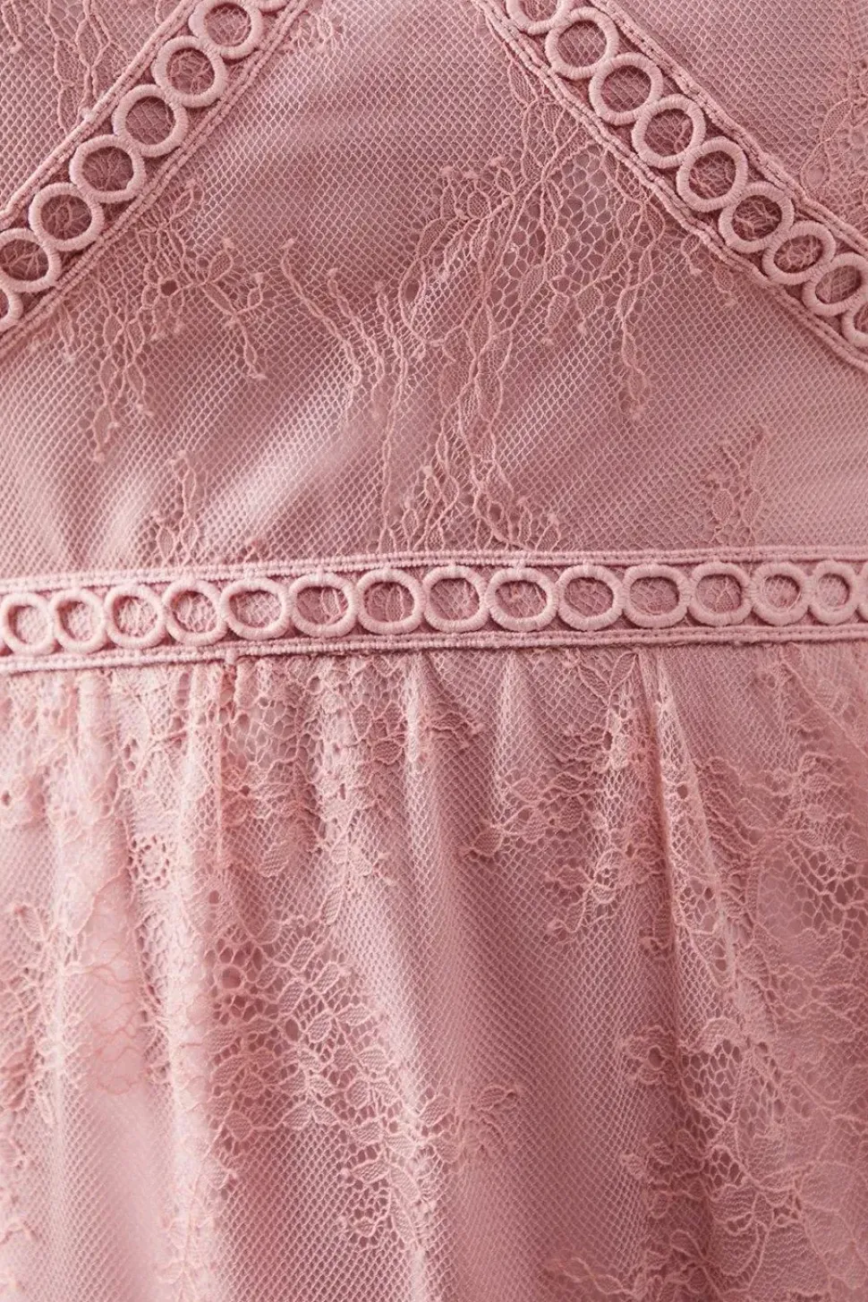 Petite Delicate Lace Trim Strappy Maxi Bridesmaids Dress
