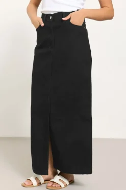 Petite Denim Maxi Skirt