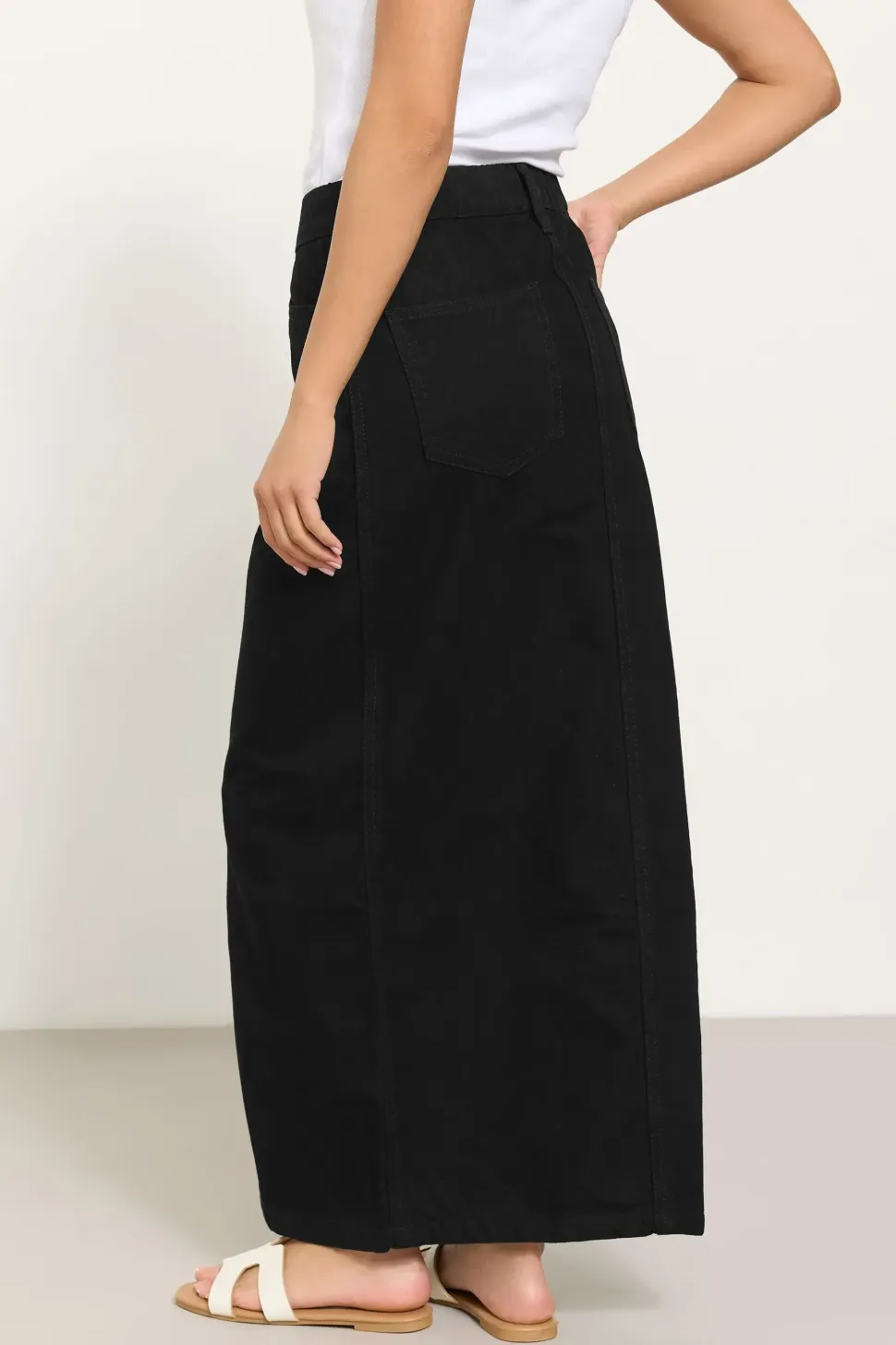 Petite Denim Maxi Skirt