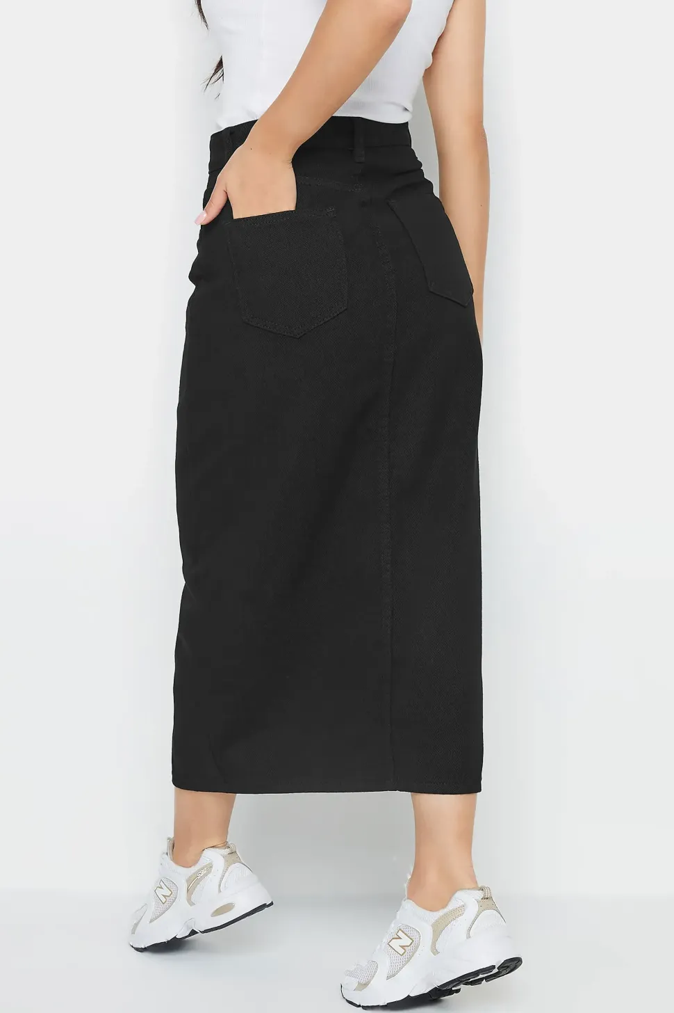 Petite Denim Midi Skirt