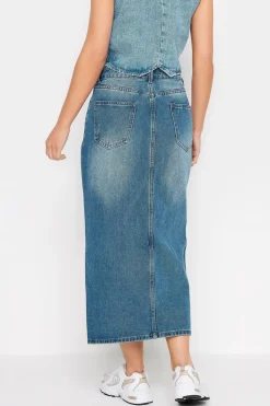 Petite Denim Midi Skirt
