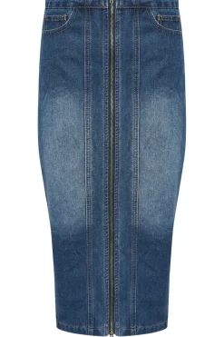 Petite Denim Midi Skirt