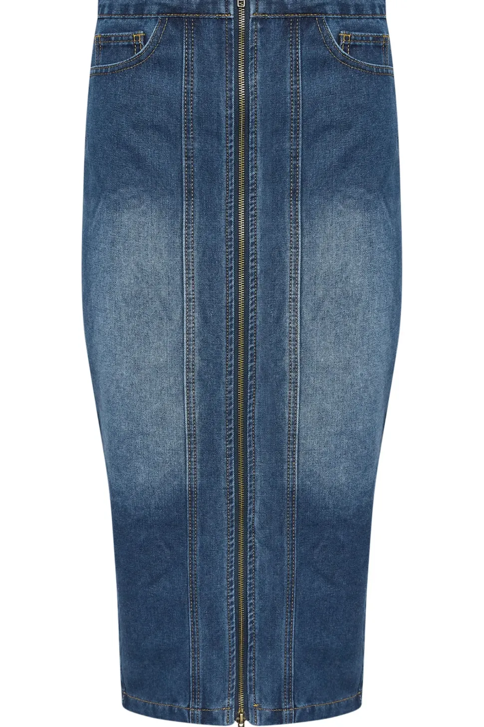 Petite Denim Midi Skirt