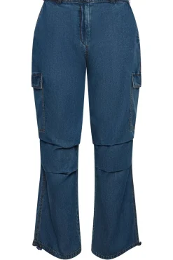 Petite Denim Parachute Trousers