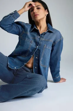 Petite Denim Shacket