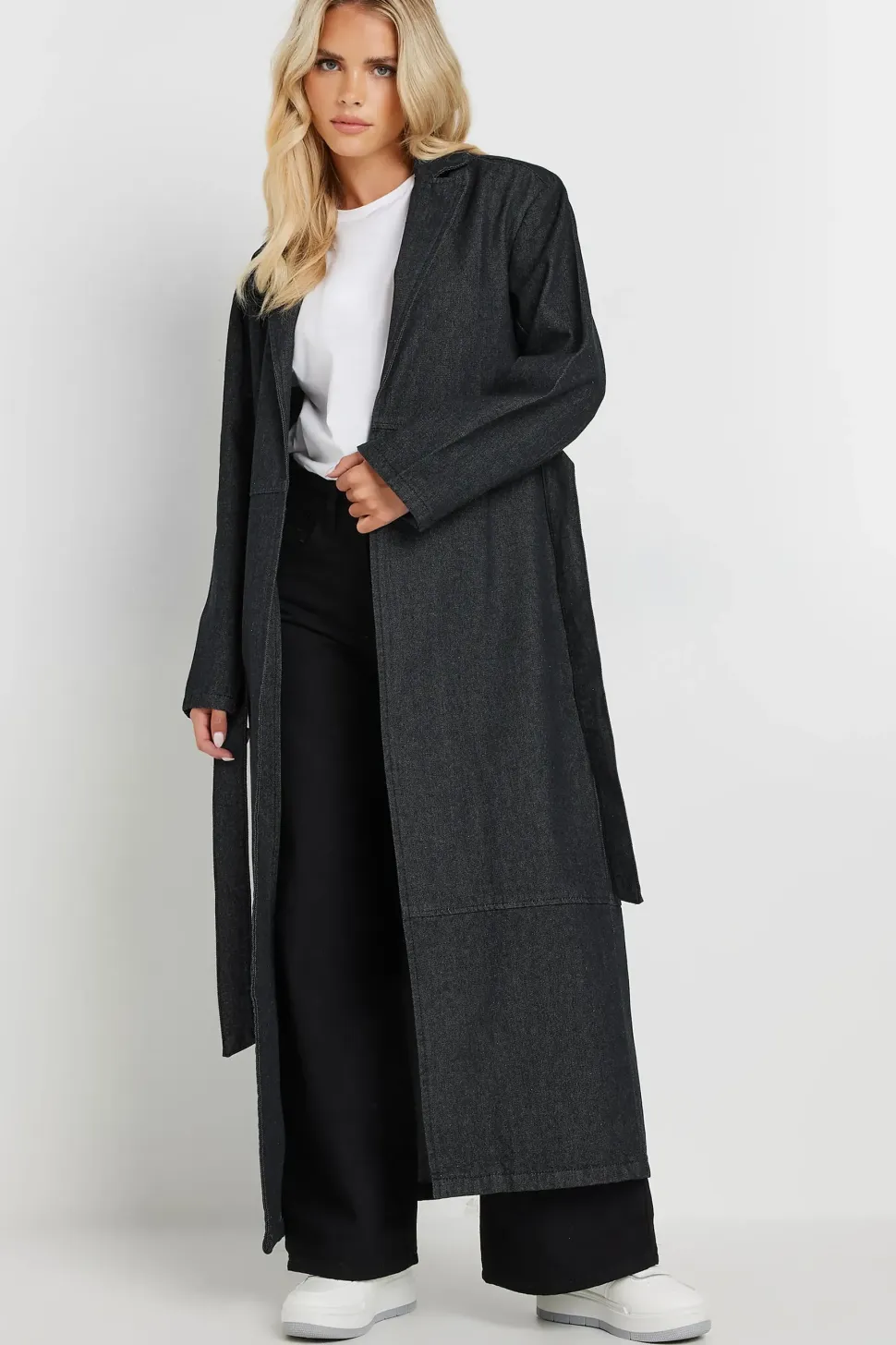 Petite Denim Trench Coat