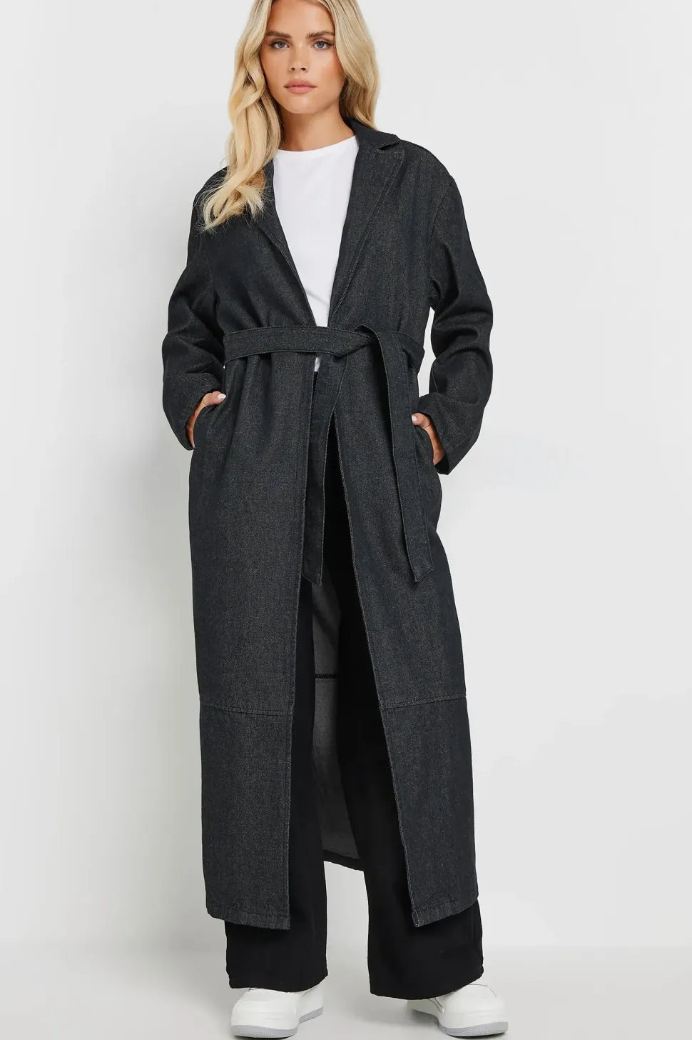 Petite Denim Trench Coat