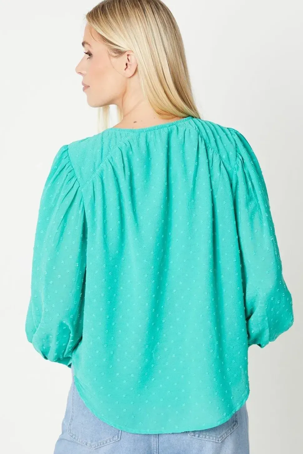 Petite Dobby Chiffon Boho Blouse