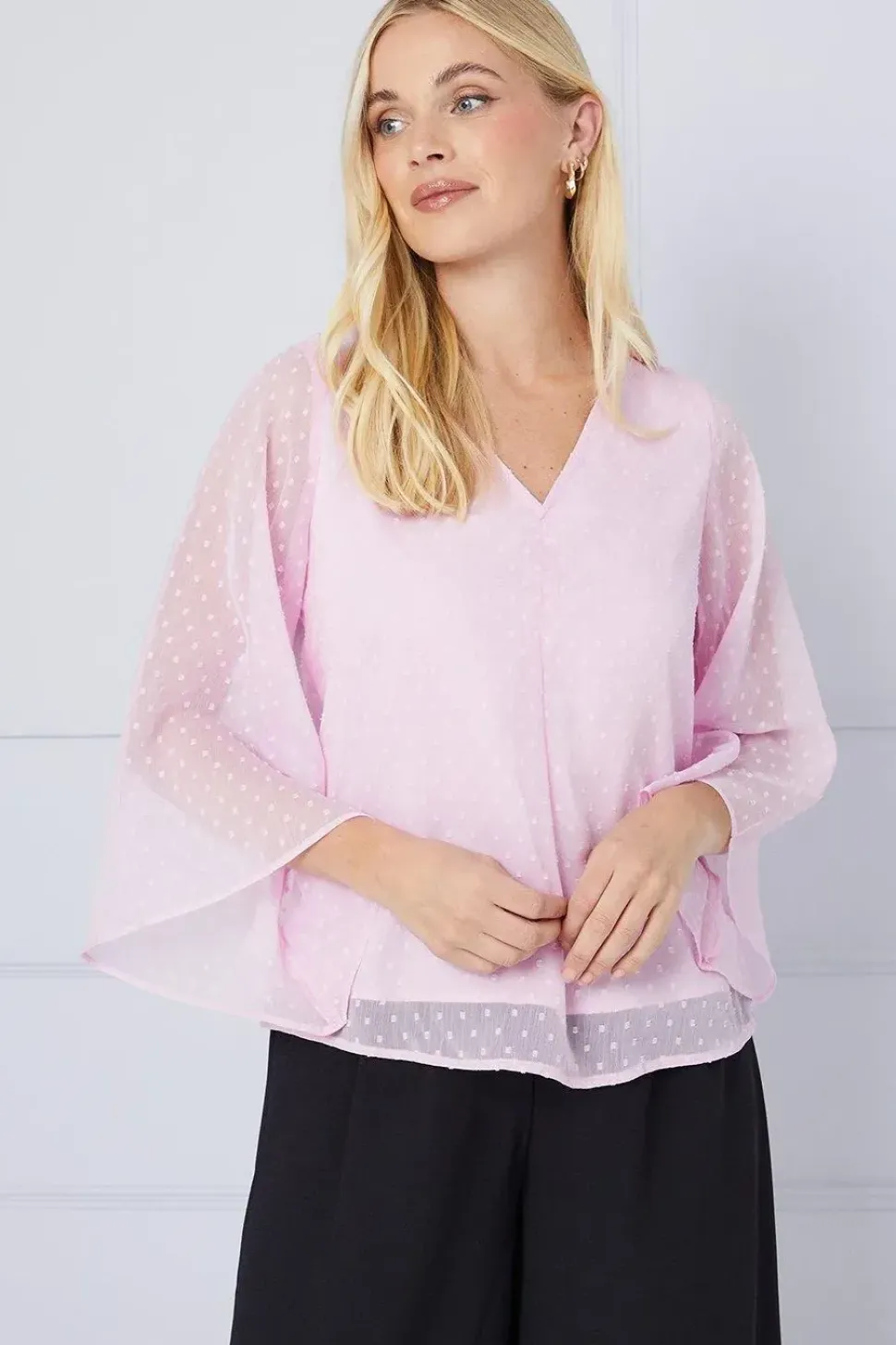 Petite Dobby Pleat Detail Top