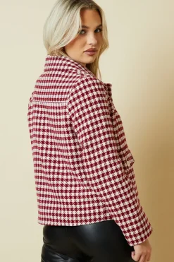 Petite Dogtooth Wool Short Coat