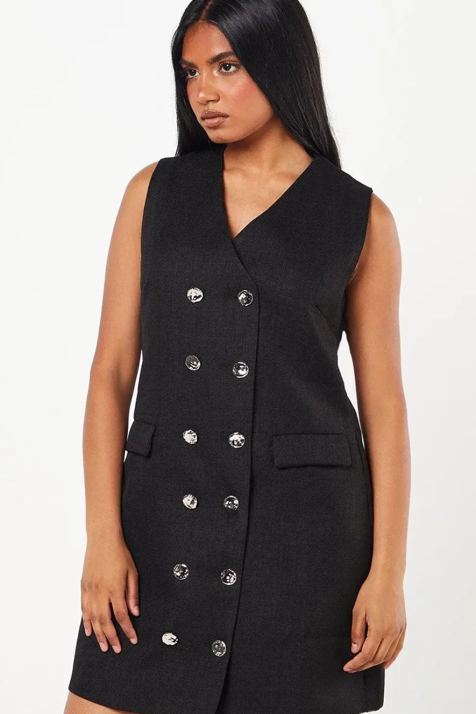 Petite Double Breasted Boucle Shift Dress