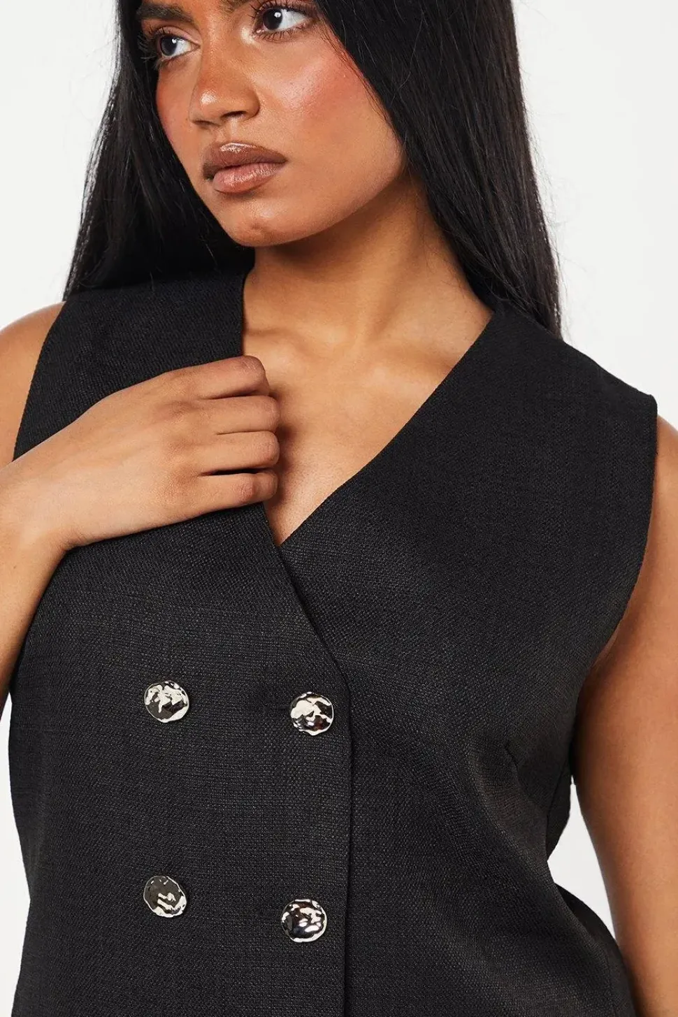 Petite Double Breasted Boucle Shift Dress
