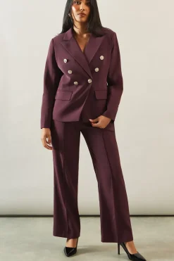Petite Double Breasted Button Detail Blazer